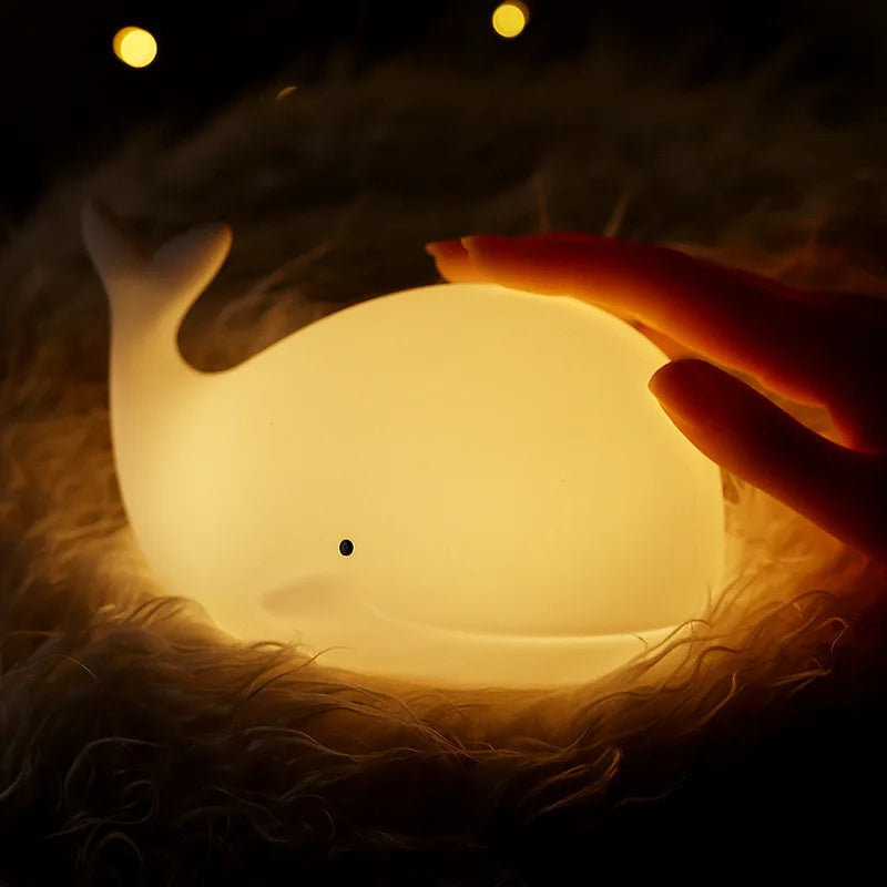 Whale Night Light - Soft LED Glow, Touch Sensor, Nursery Safe