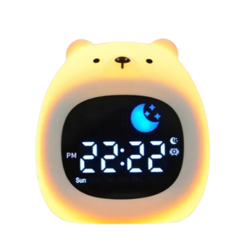 Kids Alarm Clock Night Light – Touch, Sleep Training, 3 Shapes