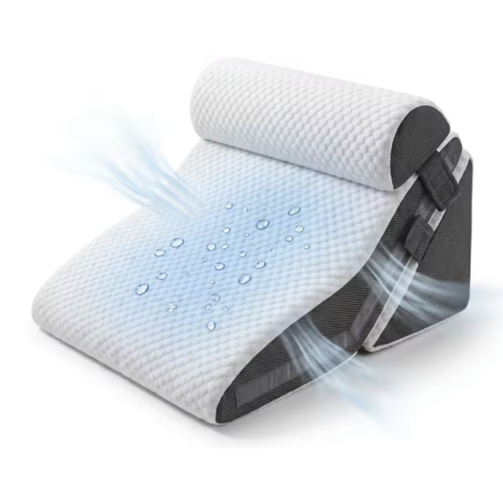 Acid Reflux Wedge Pillow – Elevated Sleep, Grey and White