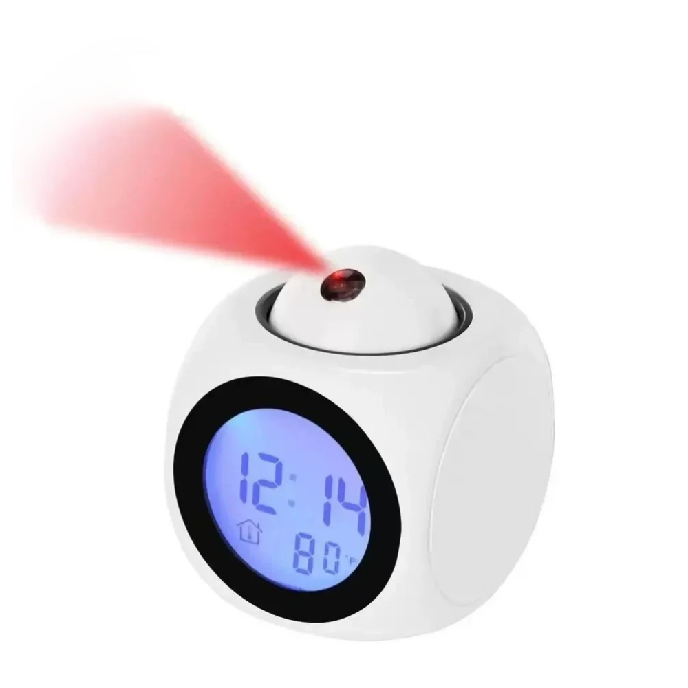 Ceiling Projection Alarm Clock – LED, Snooze, 2 Colours