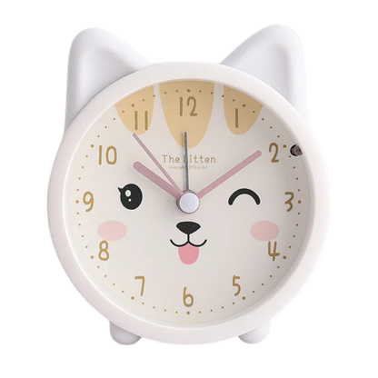 Cat Alarm Clock Analog – Cartoon, Silent, 4 Colors