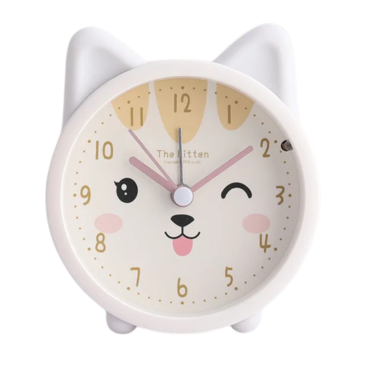 Cat Alarm Clock Analog – Cartoon, Silent, 4 Colors