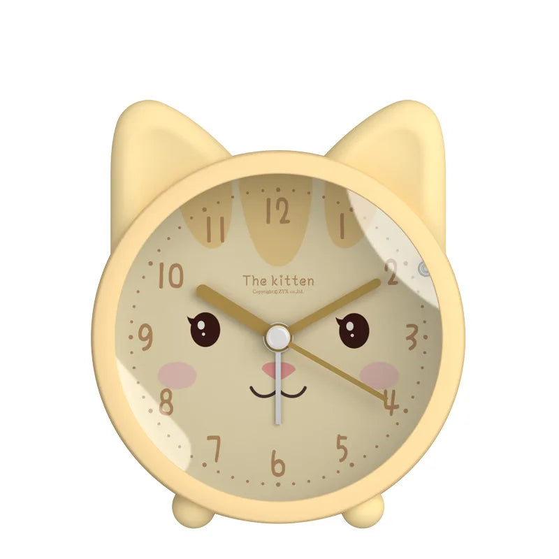 Cat Alarm Clock Analog – Cartoon, Silent, 4 Colors