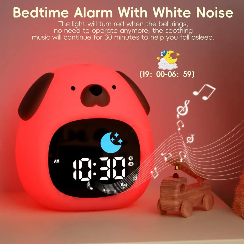 Kids Alarm Clock Night Light – Touch, Sleep Training, 3 Shapes