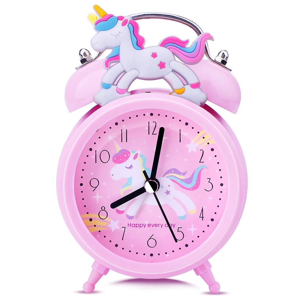Unicorn Kids Alarm Clock – Double Bell, Night Glow, Backlight