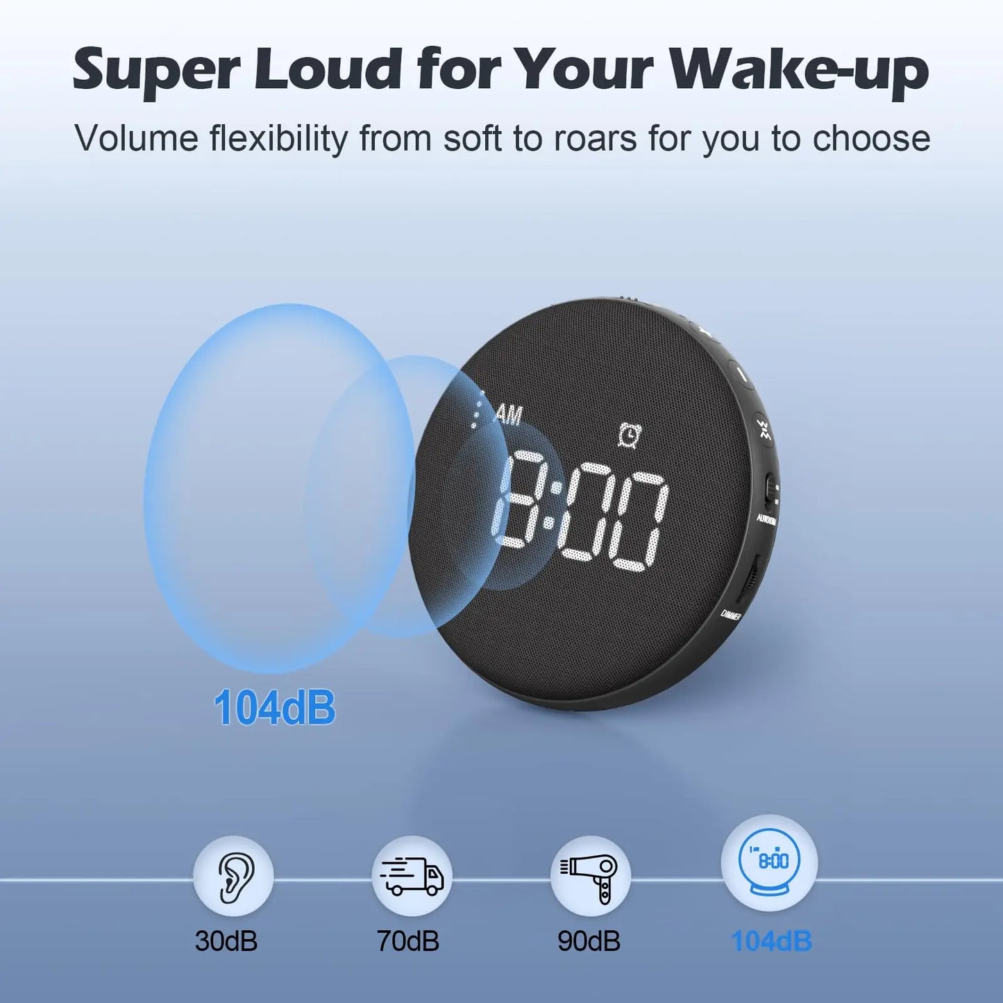 Alarm Clock Loud Shaker – Vibrating, Radio, Wireless Charging