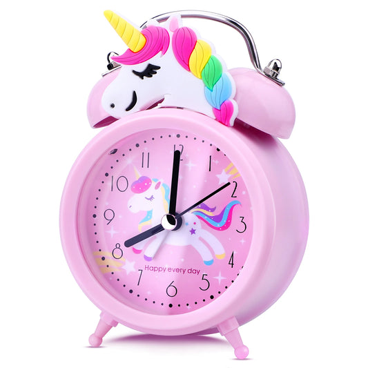 Unicorn Kids Alarm Clock – Double Bell, Night Glow, Backlight