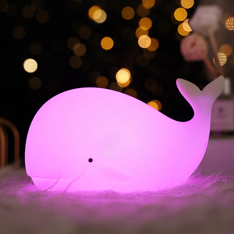 Whale Night Light - Soft LED Glow, Touch Sensor, Nursery Safe
