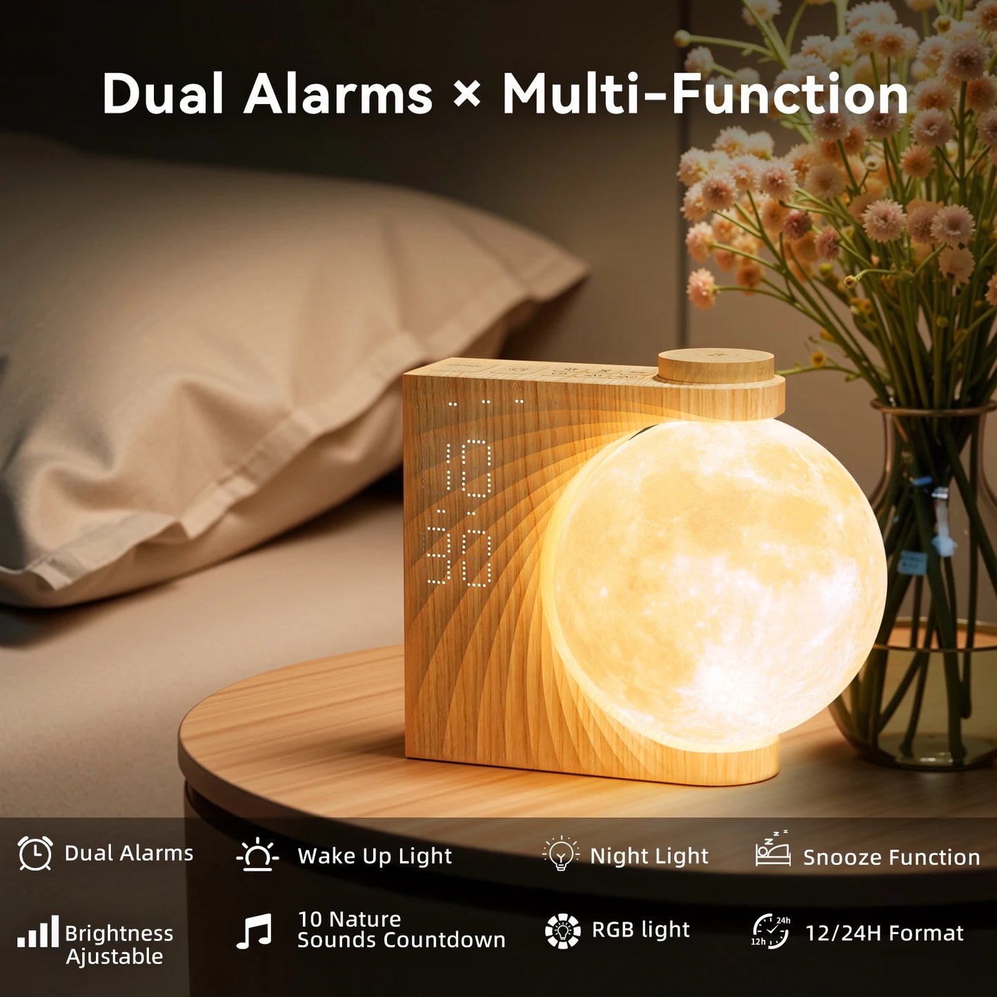 Night Light Moon Lamp - 3D Lunar Glow, Color Changing LED