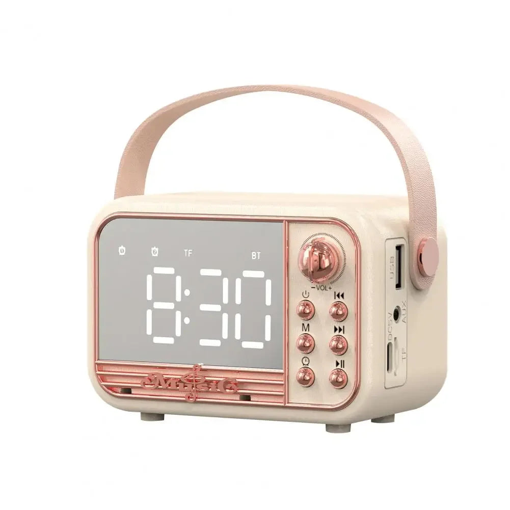 Retro Alarm Clock Speaker – Bluetooth, FM Radio, 2 Colours