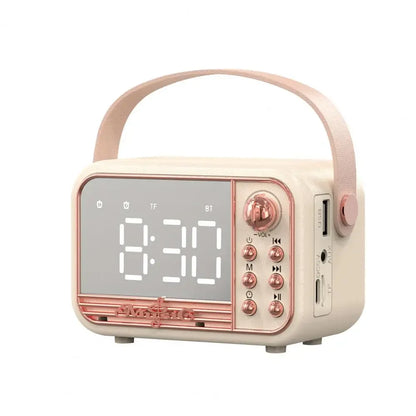 Retro Alarm Clock Speaker – Bluetooth, FM Radio, 2 Colours