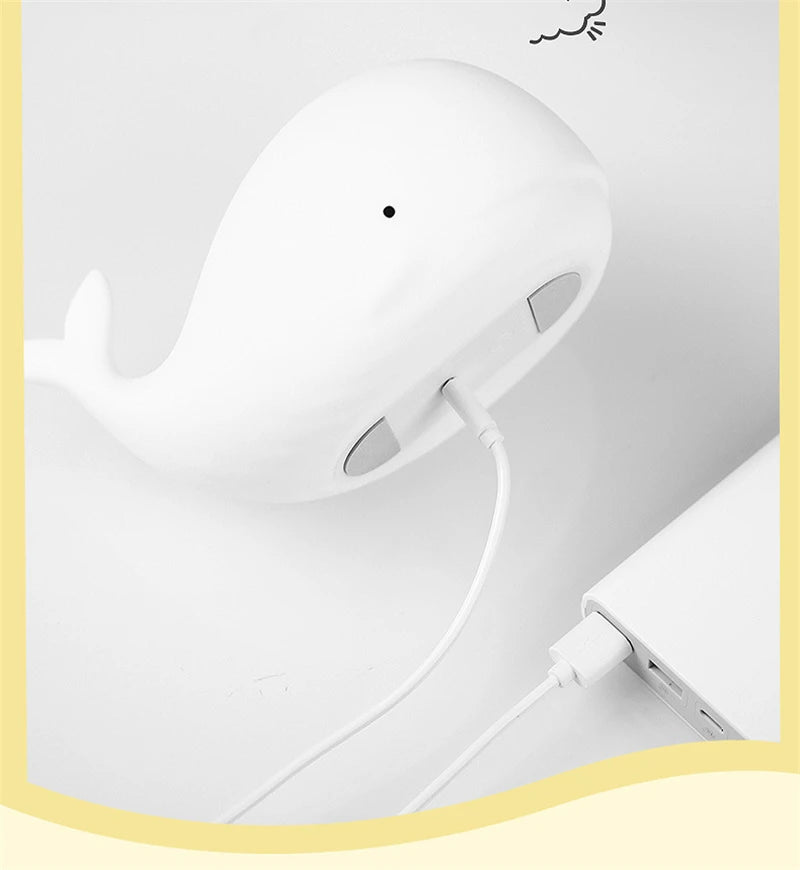 Whale Night Light - Soft LED Glow, Touch Sensor, Nursery Safe