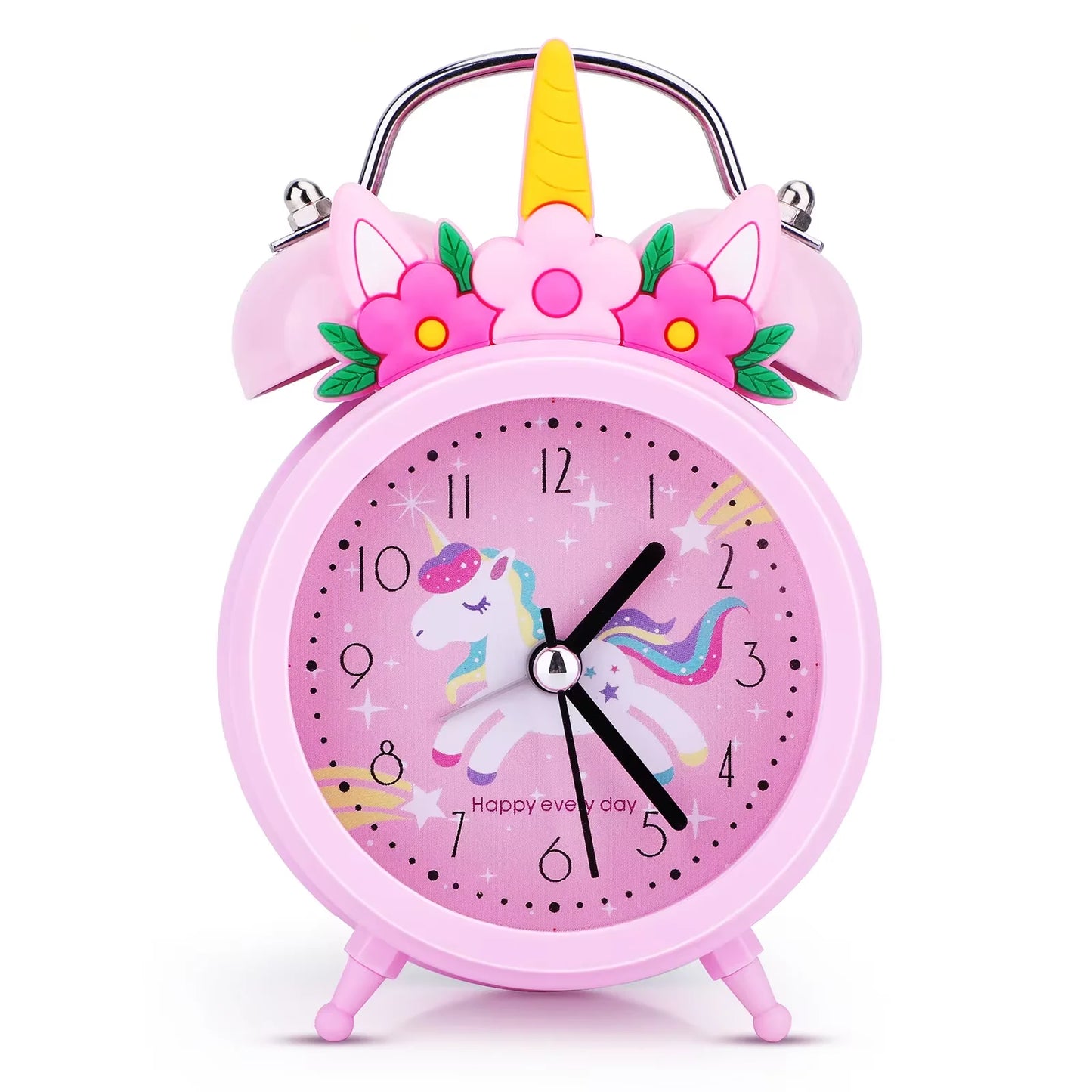 Unicorn Kids Alarm Clock – Double Bell, Night Glow, Backlight