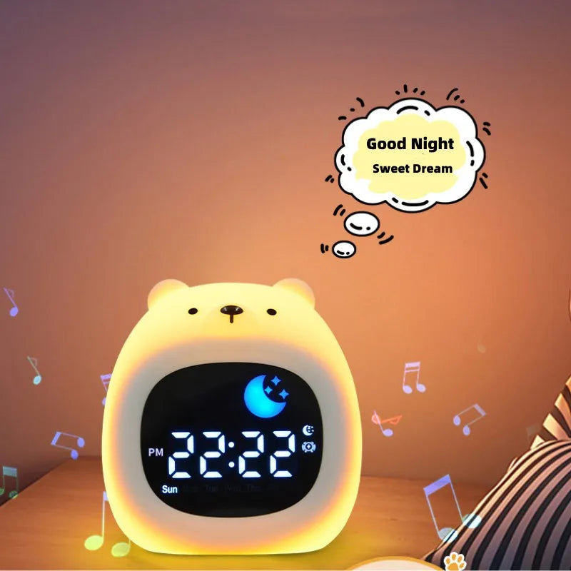 Kids Alarm Clock Night Light – Touch, Sleep Training, 3 Shapes