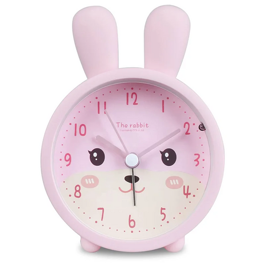Pastel Pink Alarm Clock – Silent, Night Light, for Kids