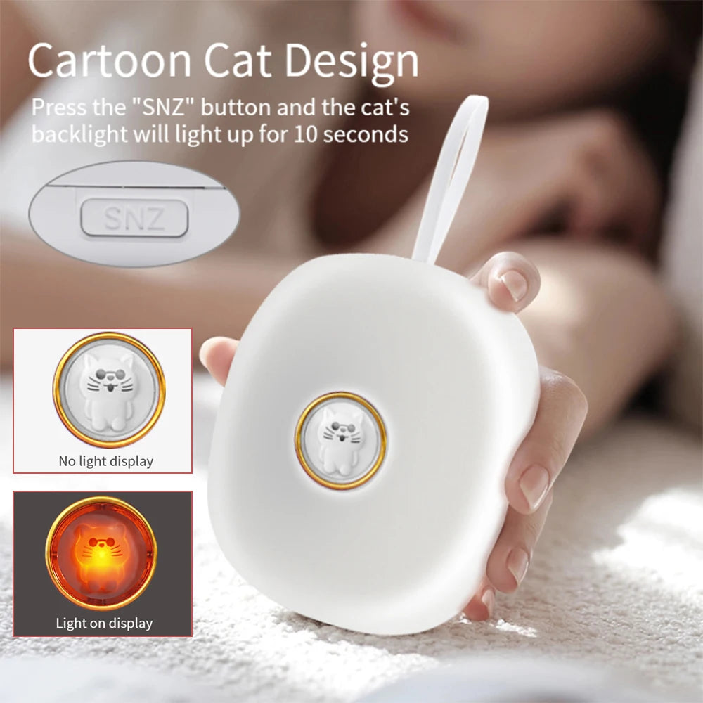 Vibrating Alarm Clock Silent – LED, Cute Pet, Students