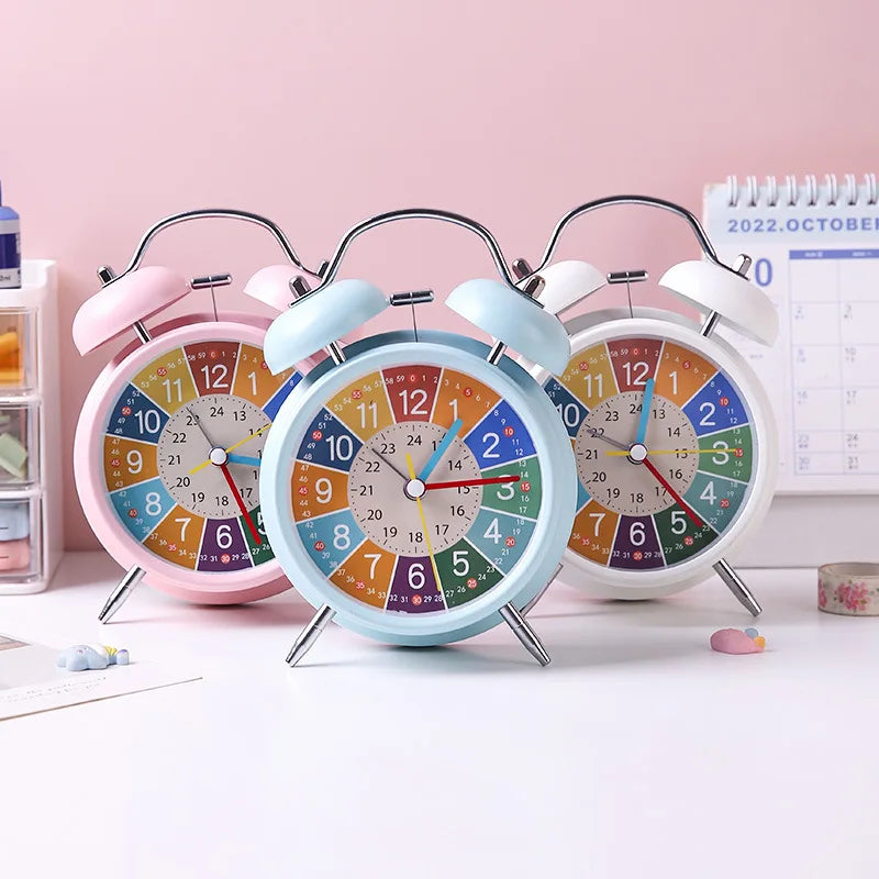 Twin Bell Alarm Clock Kids – Metal, Round, Classic