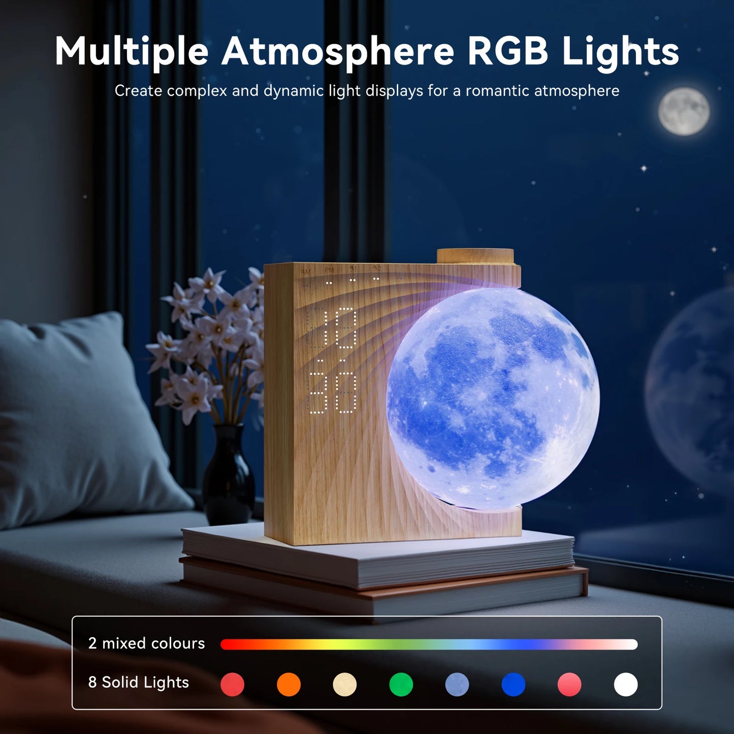 Night Light Moon Lamp - 3D Lunar Glow, Color Changing LED