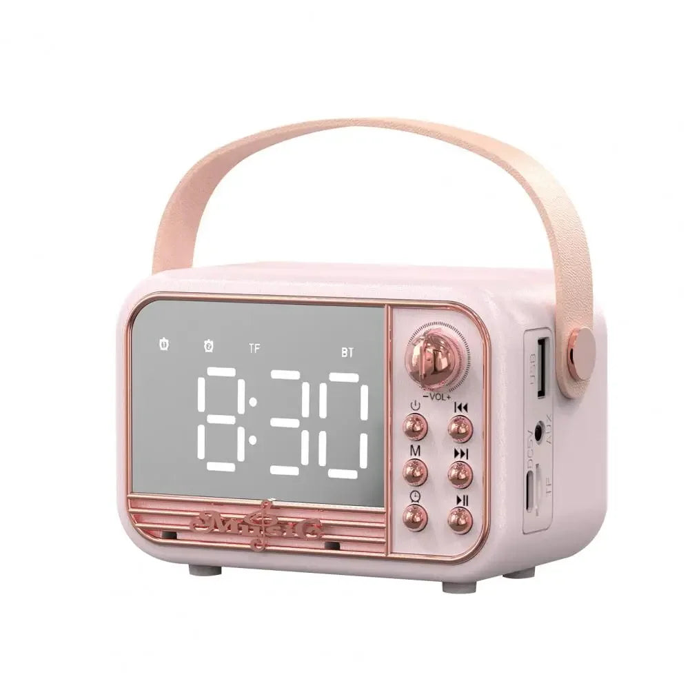 Retro Alarm Clock Speaker – Bluetooth, FM Radio, 2 Colours