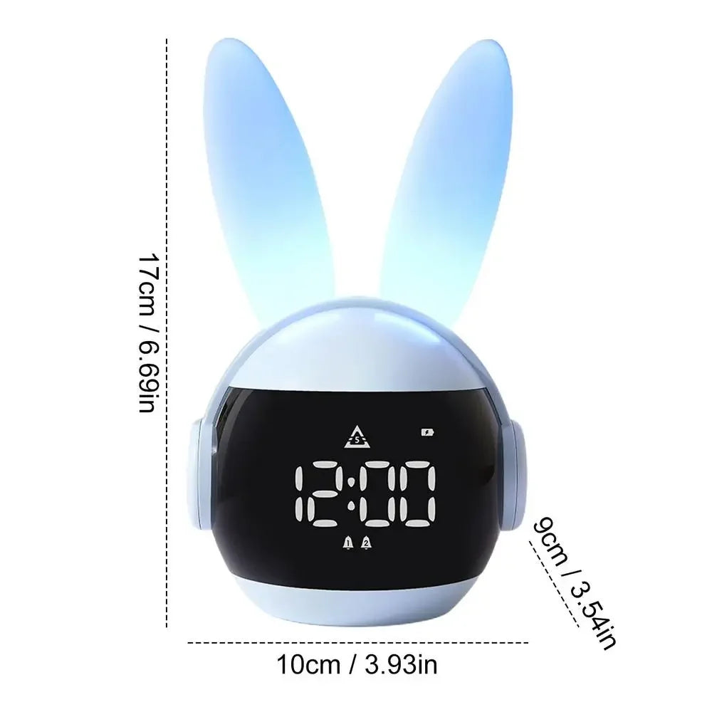 Rabbit Digital Alarm Clock – Night Light, 3 Wake-Up Modes