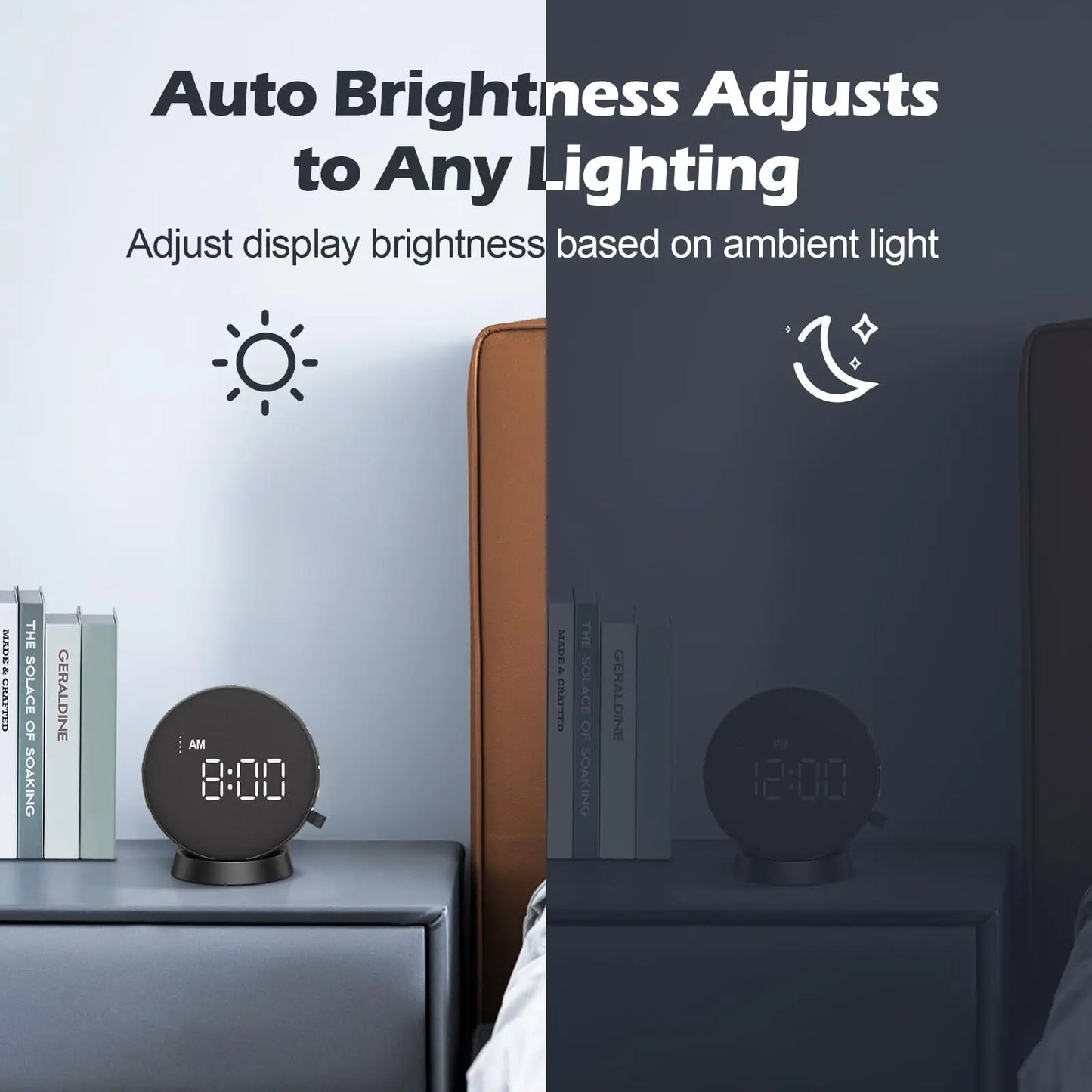 Alarm Clock Loud Shaker – Vibrating, Radio, Wireless Charging