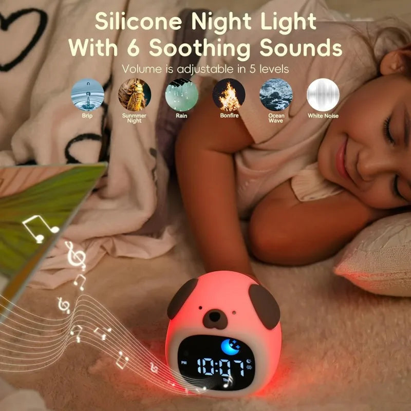Kids Alarm Clock Night Light – Touch, Sleep Training, 3 Shapes