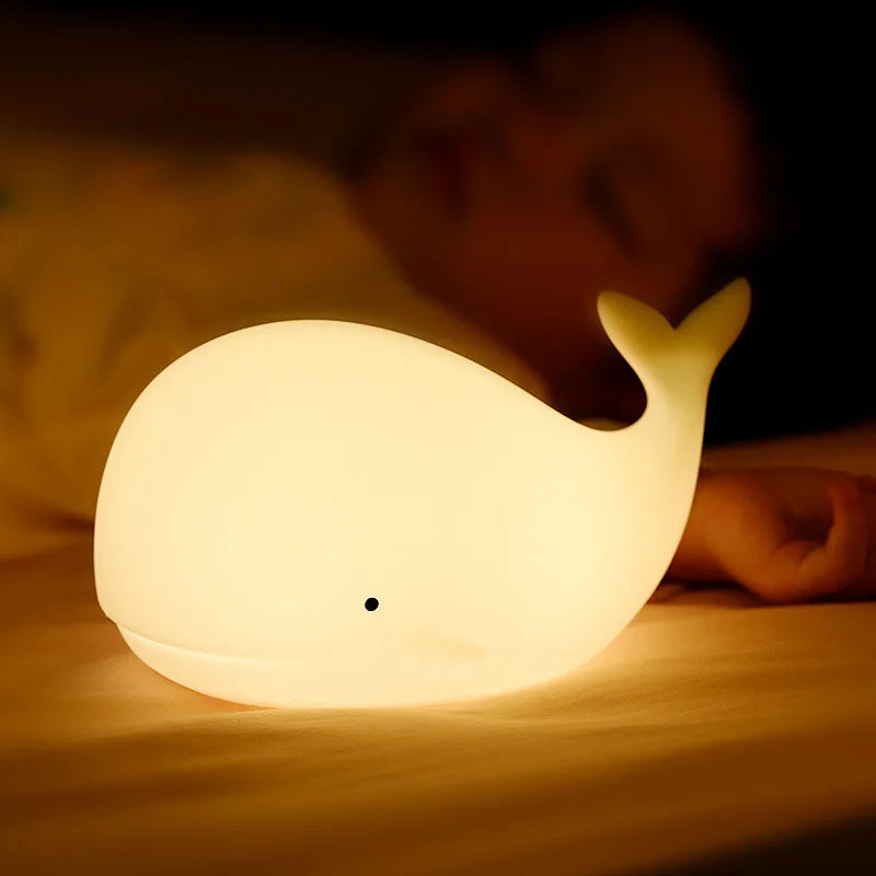 Whale Night Light - Soft LED Glow, Touch Sensor, Nursery Safe
