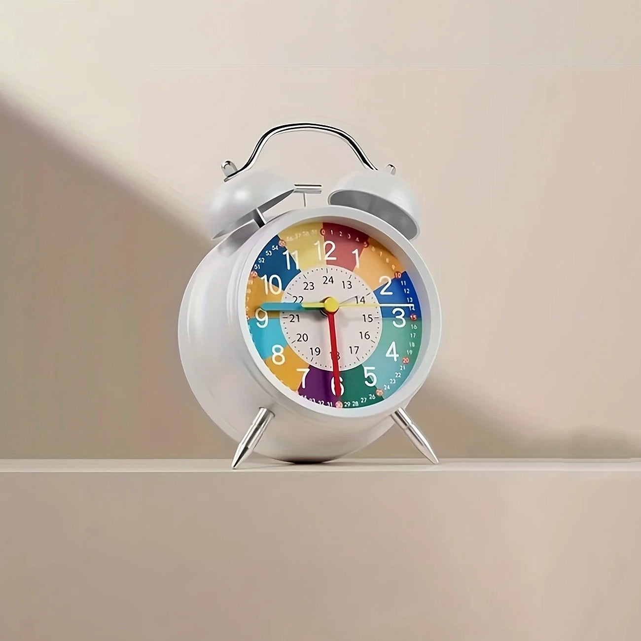 Twin Bell Alarm Clock Kids – Metal, Round, Classic