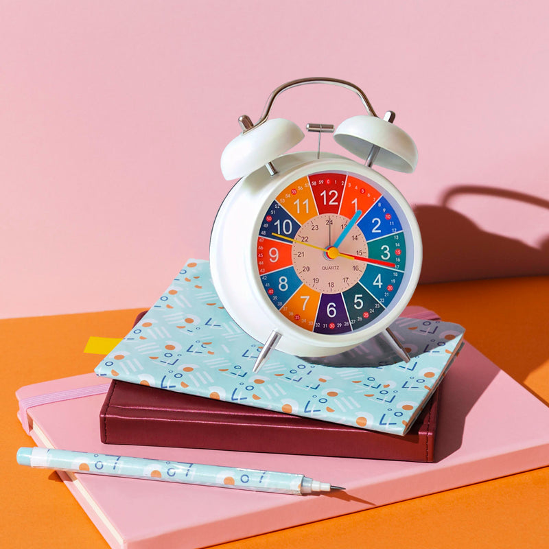 Twin Bell Alarm Clock Kids – Metal, Round, Classic