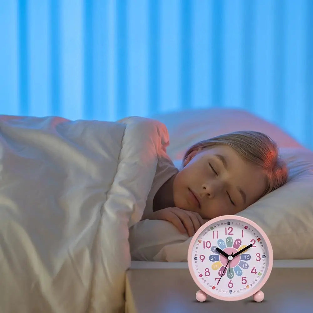 Pink Analog Alarm Clock – Kids & Teens, Learning Clock