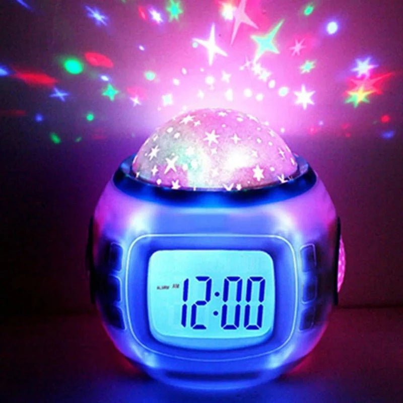 Alarm Clock Kids Projector – Star Sky, Color LED, Night Light