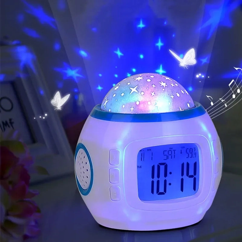 Alarm Clock Kids Projector – Star Sky, Color LED, Night Light